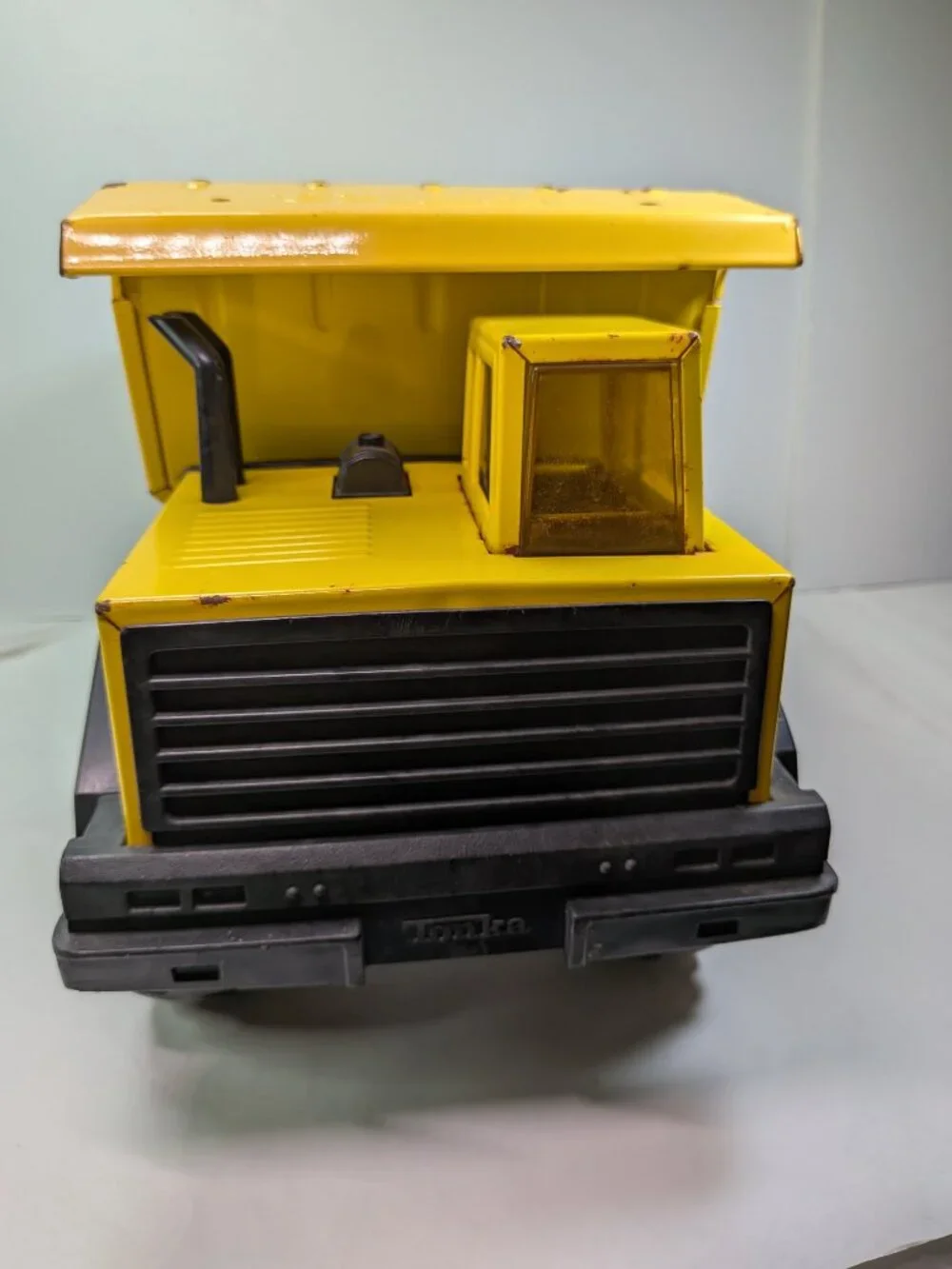 Vintage Tonka Mighty Dump Truck Pressed Steel All Metal Double Smokestack 1980s